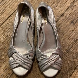 Silver Cole Haan small wedge shoes size 7